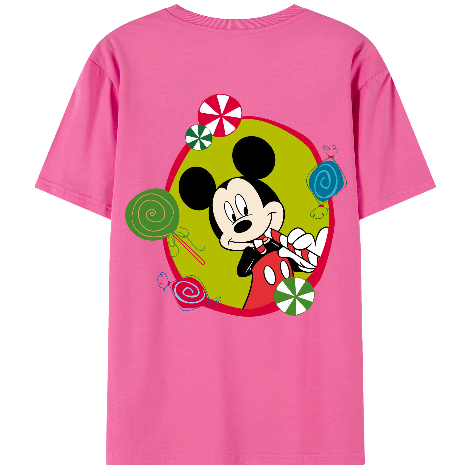 （画像用） ミッキーマウス Mickey Mouse レディース半袖Tシャツ(バックプリント)
